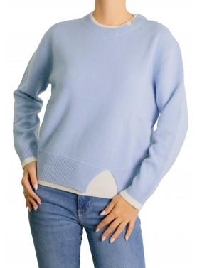 Maglioncino in pura lana con bordi a contrasto 